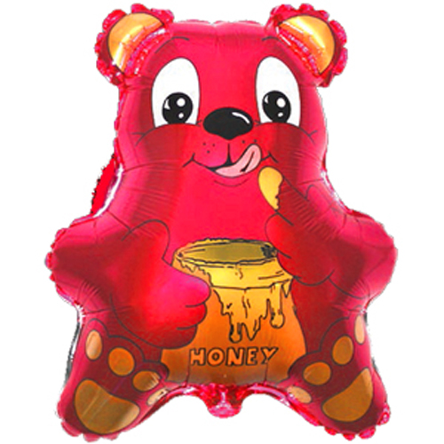 FM фигура 902006 Мишка с Медом розовый МИНИ 14" фольгированный шар