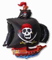 FM фигура 902669 Пиратский корабль черный МИНИ 14" фольгированный шар