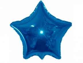 FM 32" звезда Синяя без рисунка фольгированный шар