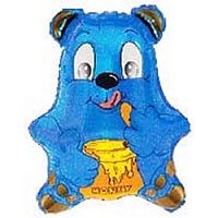 FM фигура 902006 Мишка с Медом синий МИНИ 14" фольгированный шар
