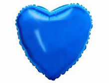 FM 4" сердце-микро Синий без рисунка фольгированный шар