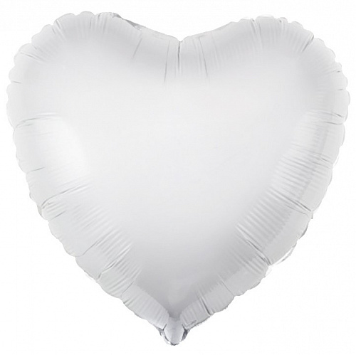 Agura сердце 30'/ 76,5 см (в упаковке) белое 756119 Фольга