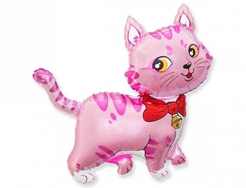 FM фигура 902707 Котенок с бантом розовый МИНИ 14" фольгированный шар
