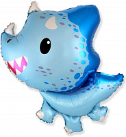 FM фигура 902858 Динозаврик Трицератопс Голубая МИНИ 14" фольгированный шар 