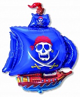 FM фигура 902669 Пиратский корабль синий МИНИ 14" фольгированный шар